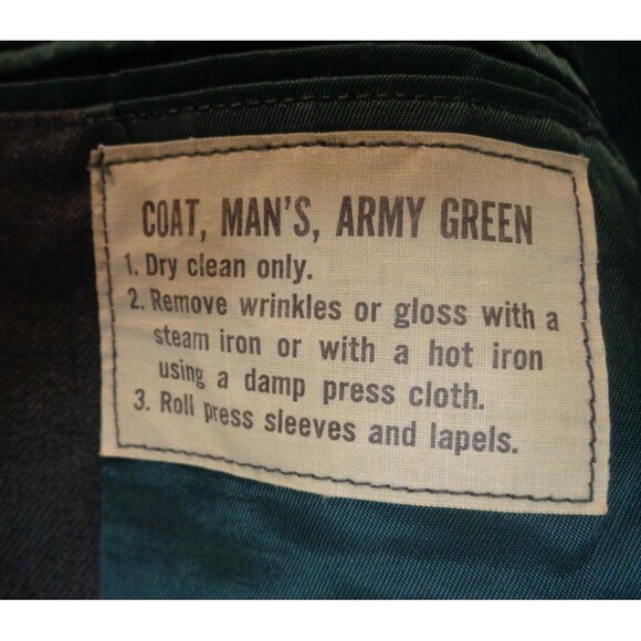 US Military Army Green Coat Sz 44S Wool Serge Blazer Jacket Uniform Mens w/Patch - Picture 4 of 6